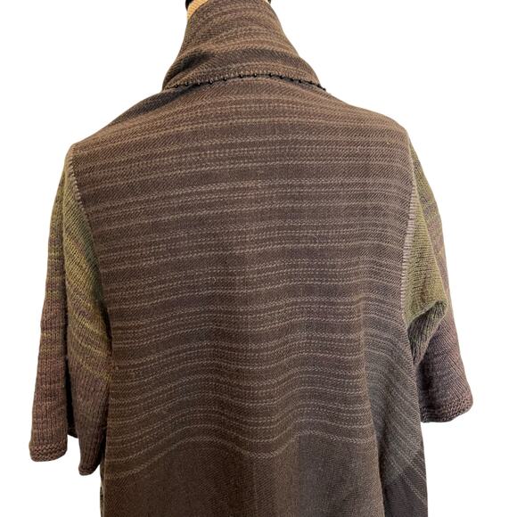 Peoli Hand Spun & Knit Wool Cardigan Brown Women's OS NWT - Picture 8 of 14
